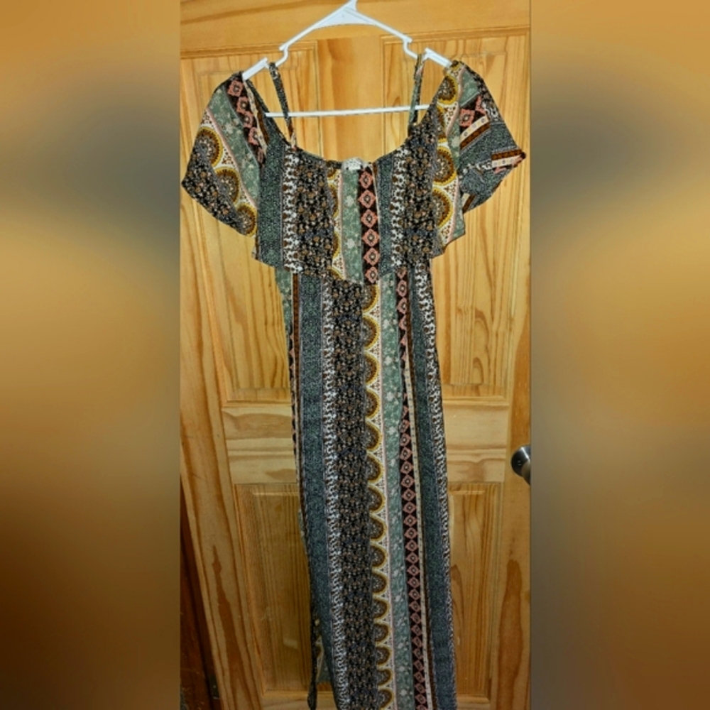 Floral Patterned Maxi Dress Adam Levine Womens Size Medium